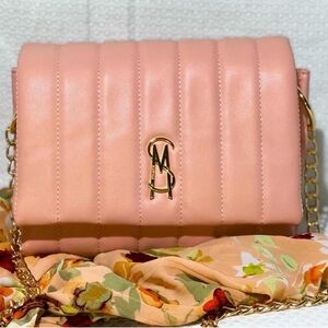 Steve Madden Blush Quilted Crossbody with Gold Chain